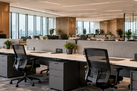 Illustrative contemporary commercial office interior