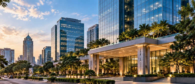 Illustrative Bengaluru-inspired commercial business district